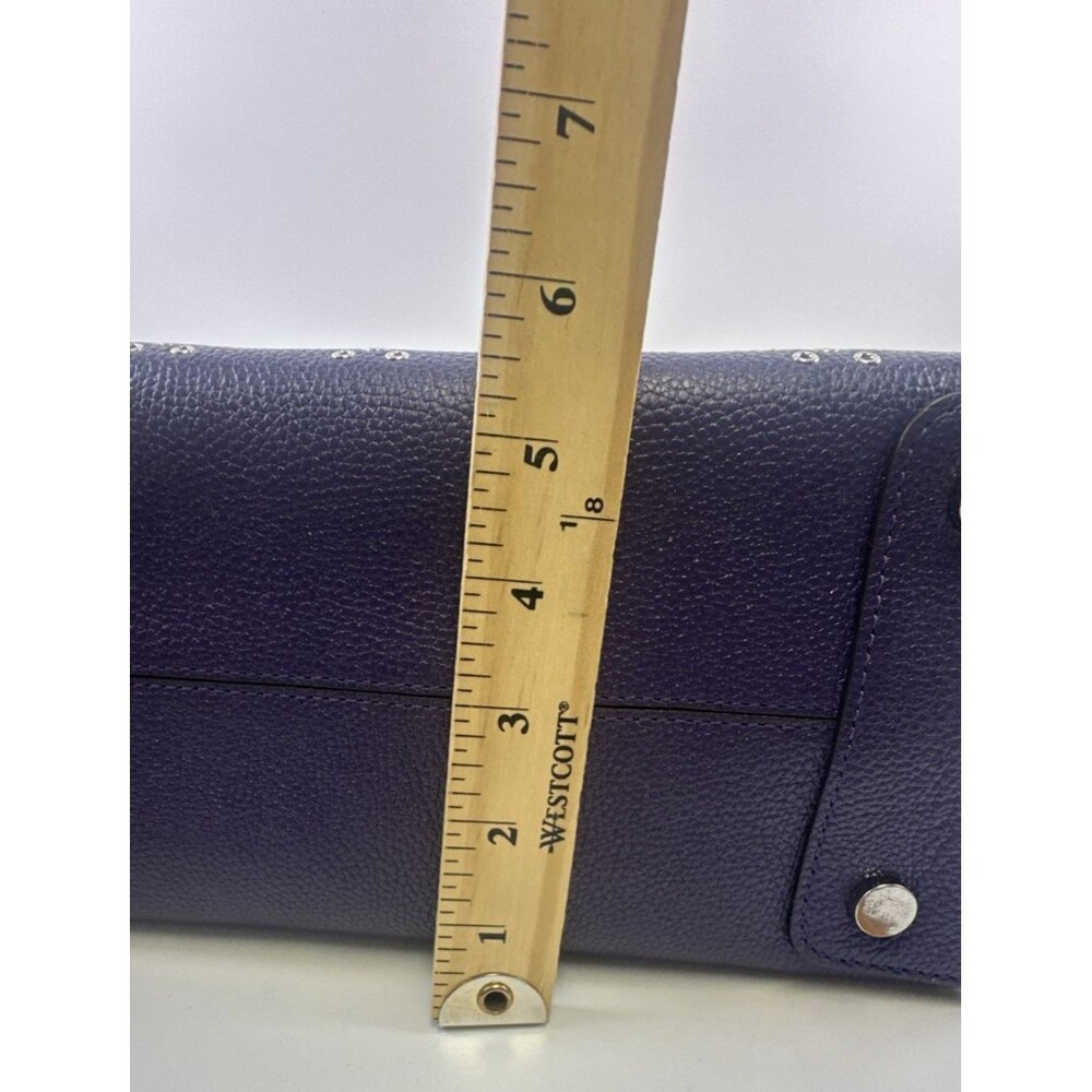 Michael Kors Mercer Stud and Grommet Large Convertible Leather Tote Purple Key - Picture 15 of 15